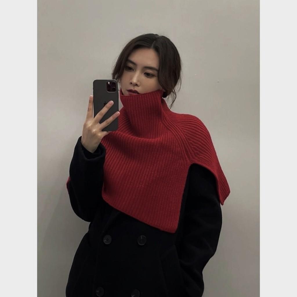Button Scarf Women's Winter New Versatile High-end High-end High-necked Scarf Foreign-style Coat Shawl Warm Scarf Pullover