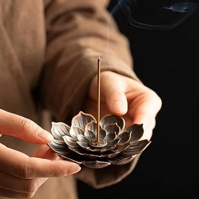 Lotus Porous Thread Incense Burner, Ancient Incense Plate For Buddha Incense Burner, Indoor Burning Incense Burner