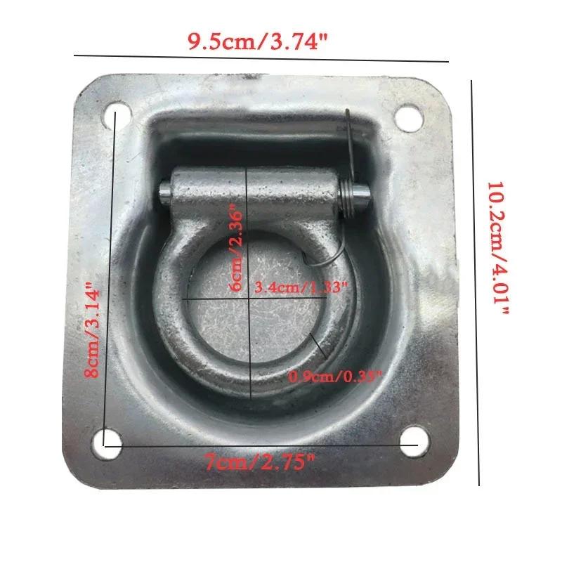 4PCS Marine Grade Galvanized Iron Boat Ring Hatches Latches Boat Recessed Flush Mount Lift Handle Ring Pull Hatch Deck Hinge