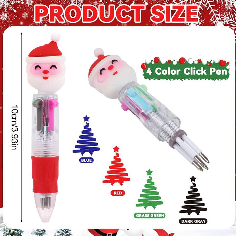 5-20Pcs Christmas Themed Pens Mini 4 Colors Ballpoint Pen Kids Christmas New Year Gifts Birthday Party Favors School Rewards