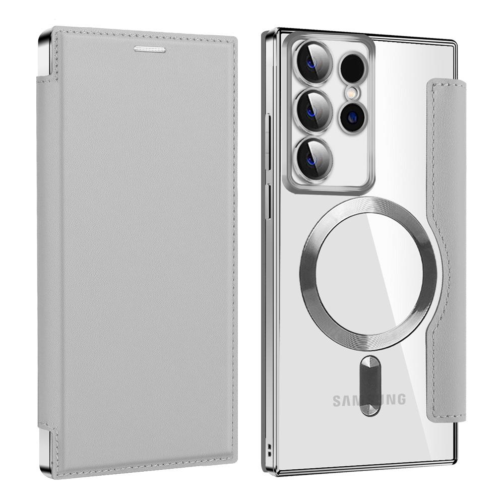 Suitable for Samsung S25Ultra Electroplated Magnetic Flip Cover Leather Case, S25EDGE Phone Case, A36 Card Insert Lens Film Case