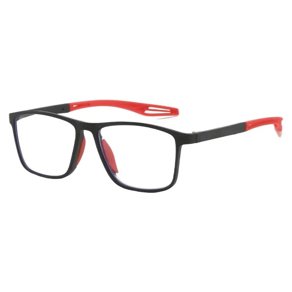

Unisex Ultralight Silicone TR90 Sports Blue Light Blocking High Definition Square Reading glasses Prescription Eyeglasses 0 красный