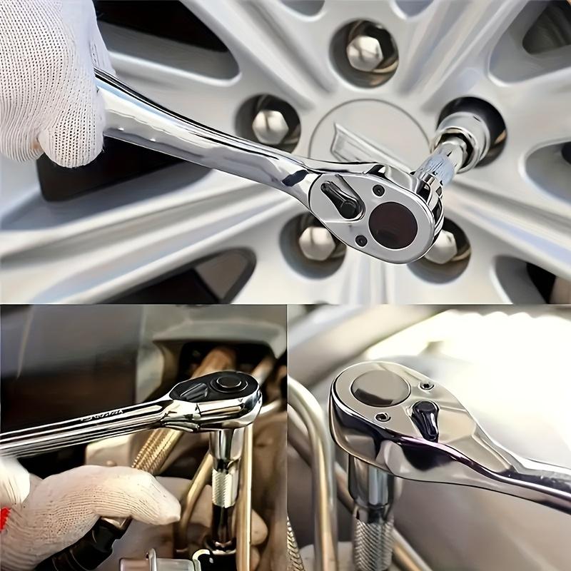 72 Drive Socket Set 1/4" 3/8" 1/2" Ratchet Wrench Compact Socket Kit Professional Hand Tools for Car Auto Repair