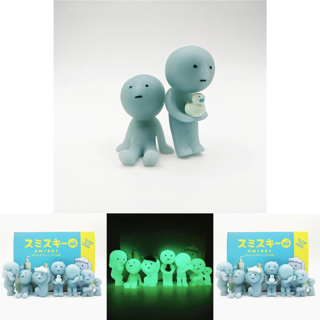 Action Luminous Smiski Figure Model Bathroom Toy Pvc Doll For Kids Decor Room