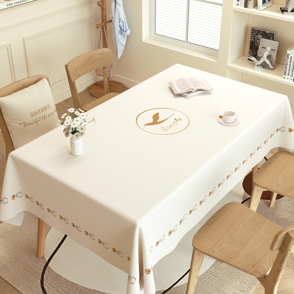 1pcs Rectangular Tablecloth Waterproof Oil Proof No-rinse Dining Table Cover Anti Scalding Heat-insulating Tea Table Cloth Living Room Decoration