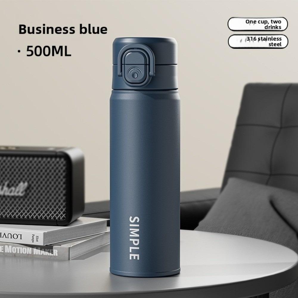 

Creativity 500ml Memorial Black Vacuum Flask Straw Cup Portable Kettle Flask Water Bottle Accessories Vacuum Water Bottle School 0.5L синій