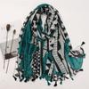 2024New Ethnic Print Beach Travel Scarf Women Tassel Fringed Shawl Seaside Holiday Sunscreen Beach Scarves 180*90cm