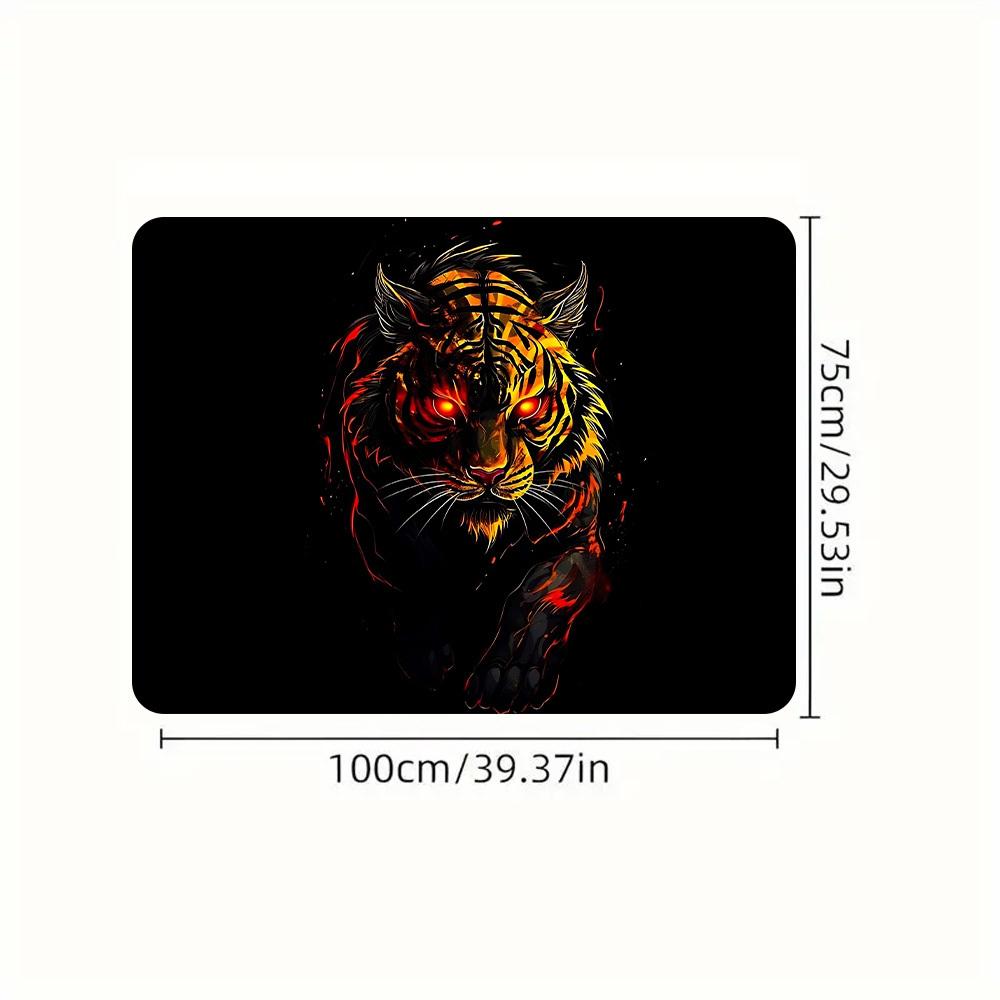 1Pcs Cool Flame Tiger Car Trunk Mat with Anti Slip Cargo Liner Waterproof Rear Storage Protector Floor Mat for SUV Sedan Vehicle