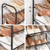 SONGMICS 4-Tier Shoe Rack, Stackable Shoe Storage Organiser, Hold up to 16 Pairs, Steel, 68.5 x 27.5 x 65 cm, for High Heels, Trainers, Slippers