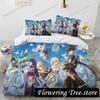 Anime Genshin Impact Game Bedding Set Duvet Cover Bed Set Quilt Cover Pillowcase Comforter king Queen Size Boys Adult Bedding