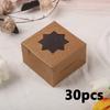 30pcs Brown Bakery Boxes with Window Cookie Boxes Gift Packing Box Kraft Paper Treat Boxes for Pastries Small Cakes Box Wedding Decorations