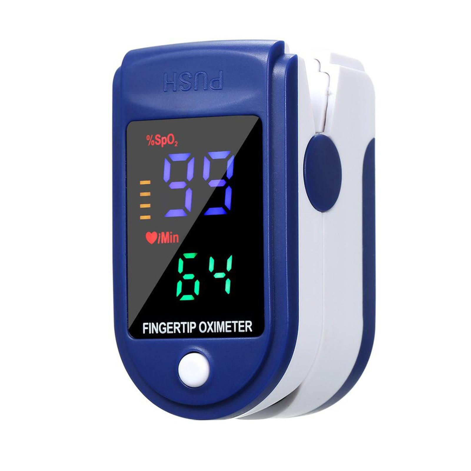 

Пульсоксиметр на кончике пальца, монитор насыщения крови кислородом и пульсометром со шнурком, двусторонний OLED-дисплей синий/белый