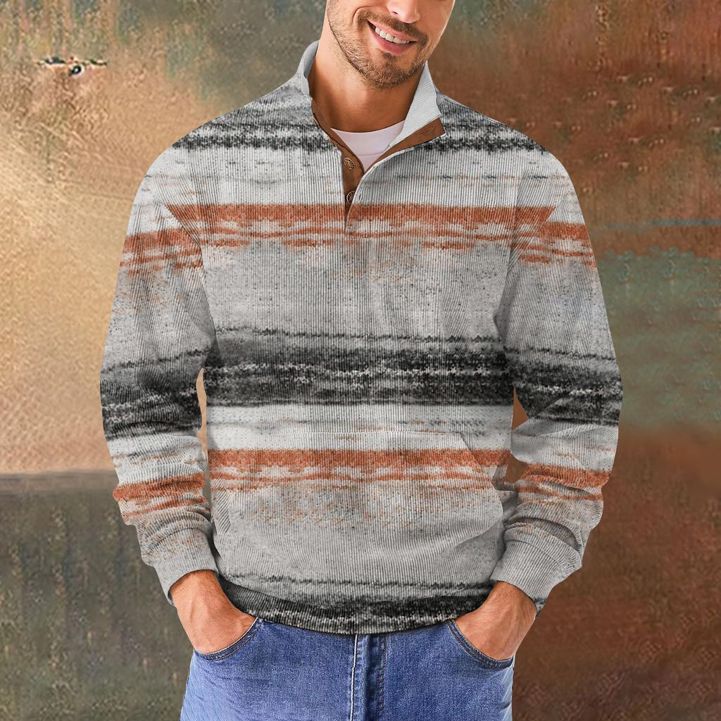 Sudadera con estampado retro e informal con degradado para hombre