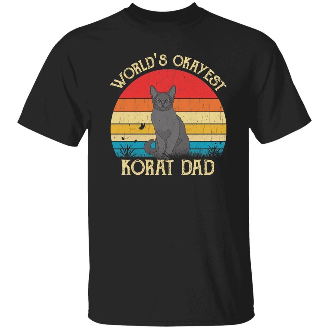 World s Okayest Korat dad Retro Style Unisex T-shirt Black Navy Dark Heather S