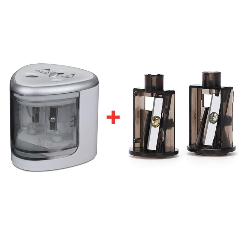 Automatic Pencil Sharpener Two-hole Electric Touch Switch Pencil Sharpener Stationery Home Office School Supplies