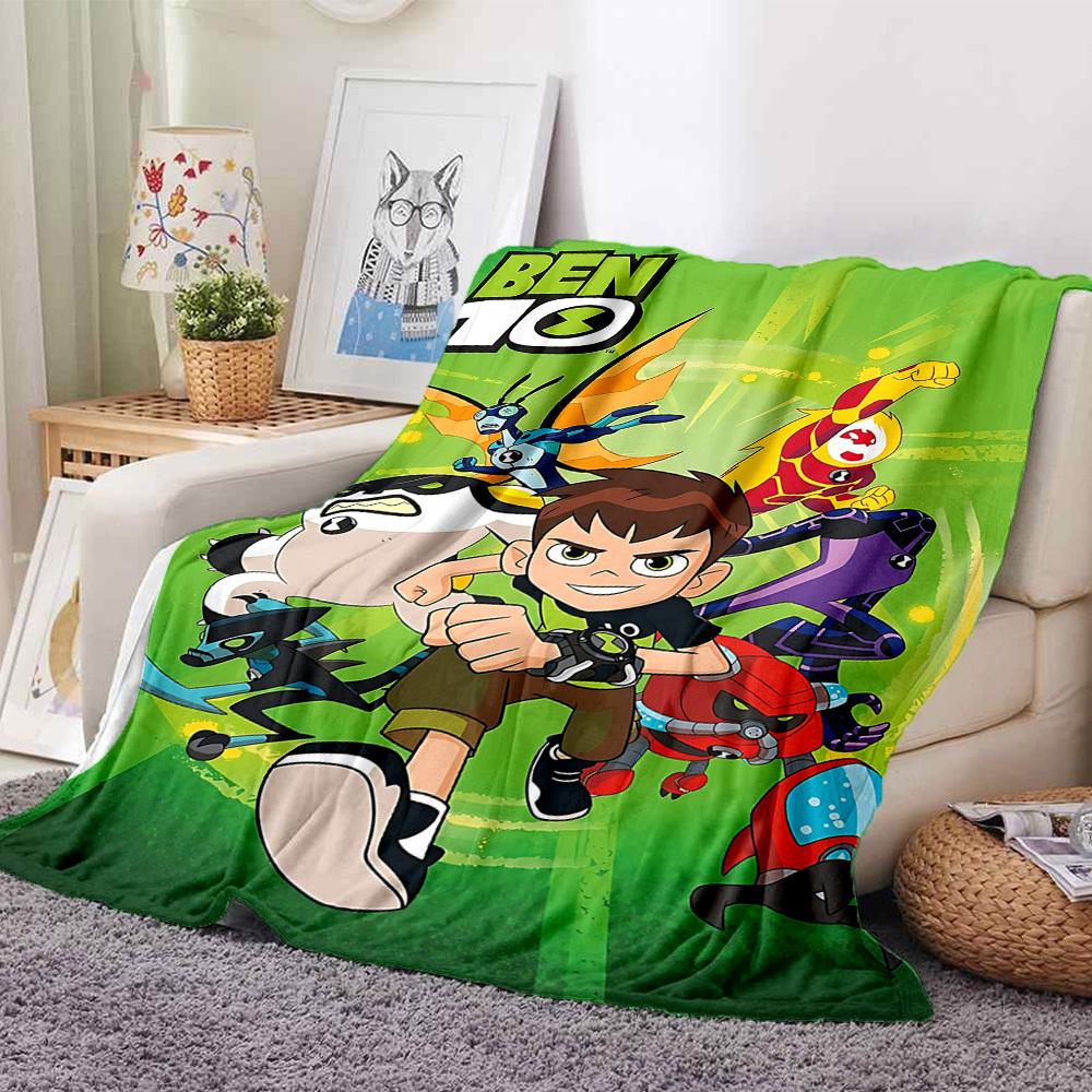 1pc Ben10 Aliens Flannel Blanket, Soft Skin Friendly with Digital Printing, Various Sizes Available for Family, Friends, Birthday