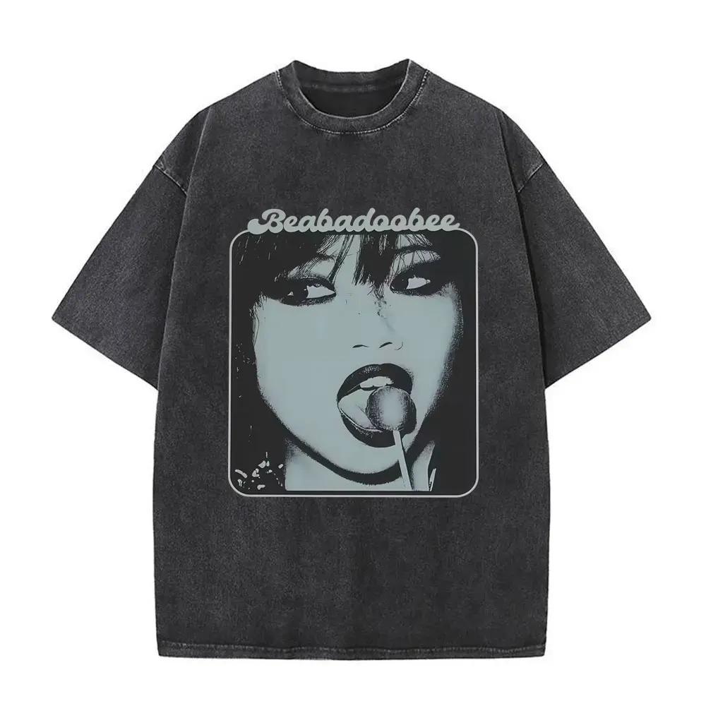 Hot Sale Singer Beabadoobee Graphic Print TShirt Men Women Vintage Washed Cotton Streetwear Fashion Oversize Top Summer New Top