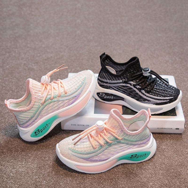 Детские сетчатые дышащие спортивные кроссовки для бега на весну и лето 37 розовый — фото 14