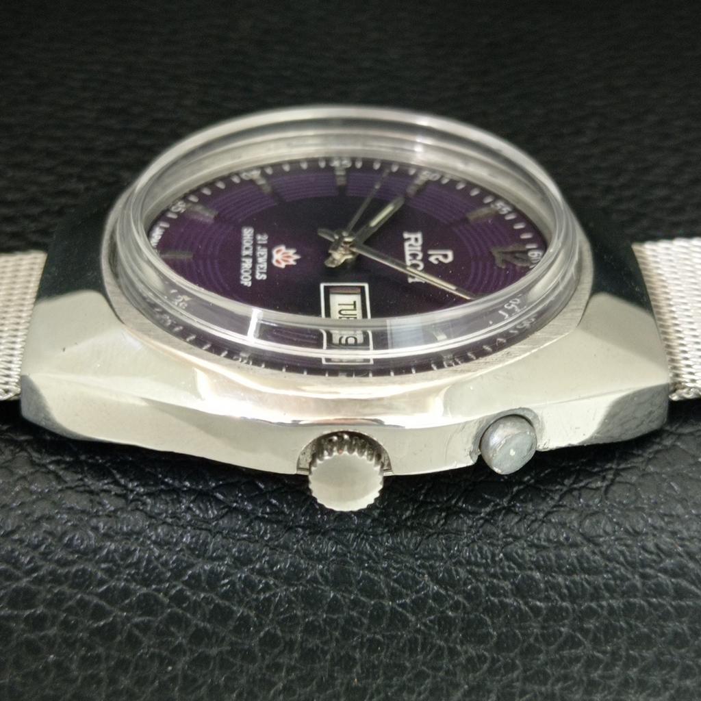 VINTAGE RICOH R31 AUTOMATIC JAPAN MENS PURPLE COLOR DIAL WATCH a709217-1