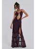 2026 European & American Women's Sexy Printed Halter Backless Bodycon Dress