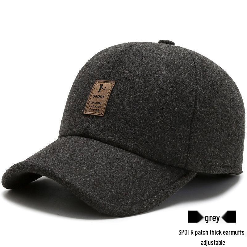Thickened Winter Baseball Cap with Ear Protection for Middle-Aged and Elderly Men