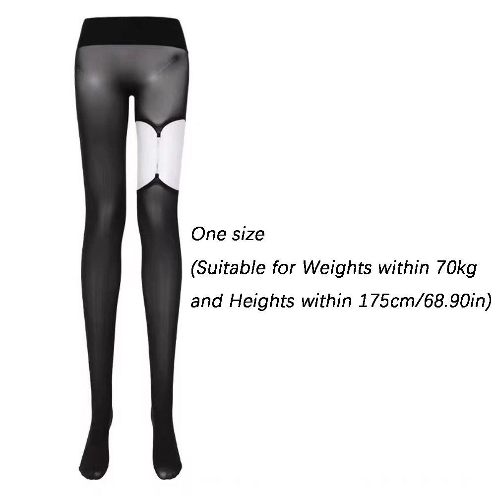 Sexy Metallkette Öl Glänzend Strumpfhose Nahtlos Transparent Glänzend Strümpfe Hoher Bund Strumpfhose Party