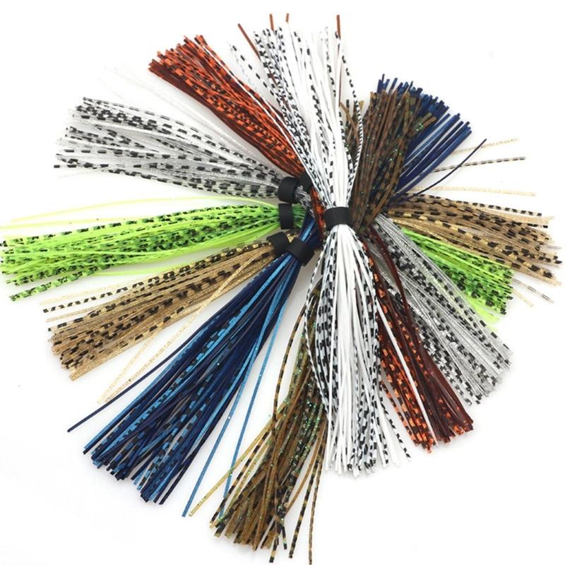 5 Bundles 220 Strands Silicone Jig Skirts Sets DIY Fishing Jig Legs Lures, Fly Tying Materials Fishing Jig Baits Skirts