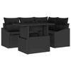 VidaXL Ensemble de canapé de jardin 5 pièces avec coussins en rotin poly noir 3348999