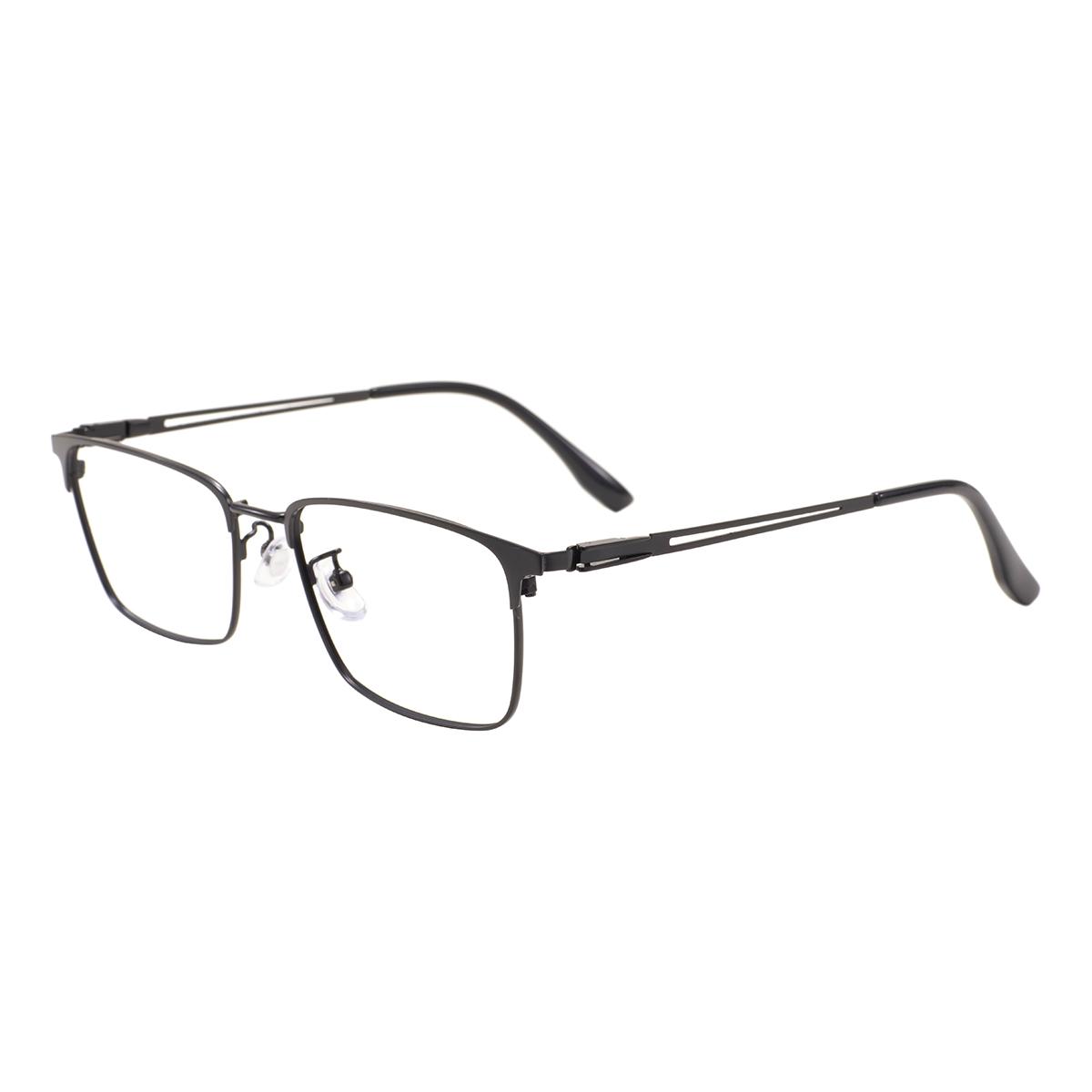 

Metal Men Business Sturdy And Stylish Rectangular Classical Full Rim Eyeglasses Frame Browline Eyewear For Prescription Lenses чорний