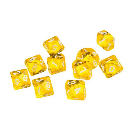 10Pcs Transparent Polyhedral D10 Multicolor Dice Game Party Pub Supplies Gift