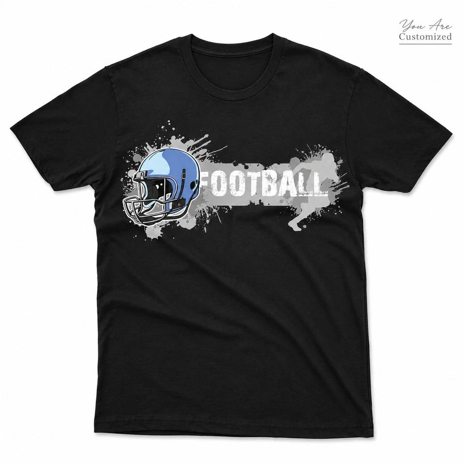Football Helmet Graphic T Shirt Black or White Unisex Sports Fan Tee 2