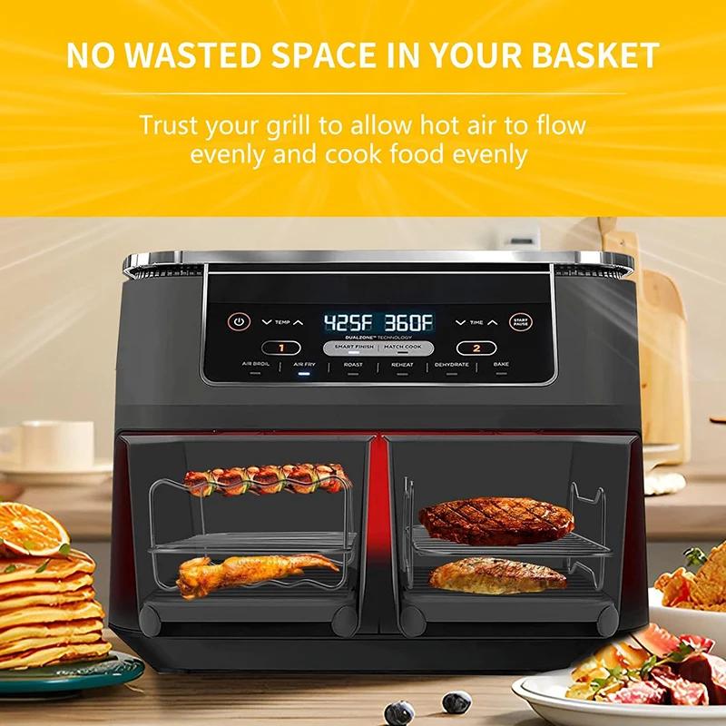 6/7/8/ Inch Air Fryer Rack Square/Round/RectangleBBQ Grill Holder Vegetable Fruit Dehydrator Rack Airfryer Baket Accessories