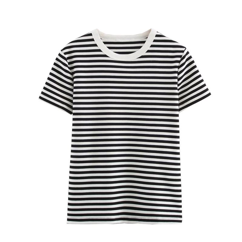 Kaslead New Arrival Women's Fashion Style Multi-Color Selection Double-Sided Cloth Silm Short Sleeve round Neck T-shirt 4174378