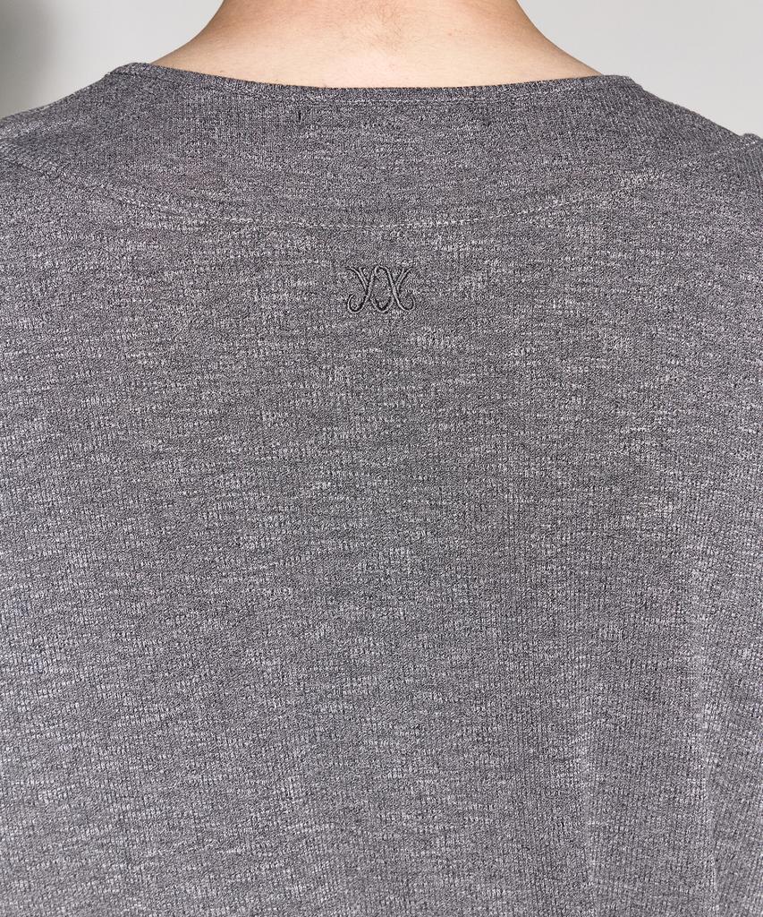 Weseullihyuseuteon Jett Layered Henley Neck Long Sleeve Melange Gray