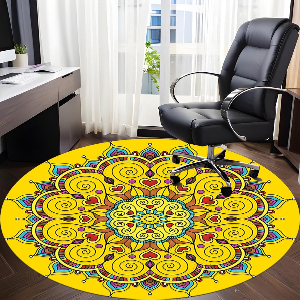 1PC Mandala Artwork Chair Carpet for Office Non-Slip, Lightweight, Machine Washable Rug for Office, Sleeping, Room - Holiday Decoryy251009034