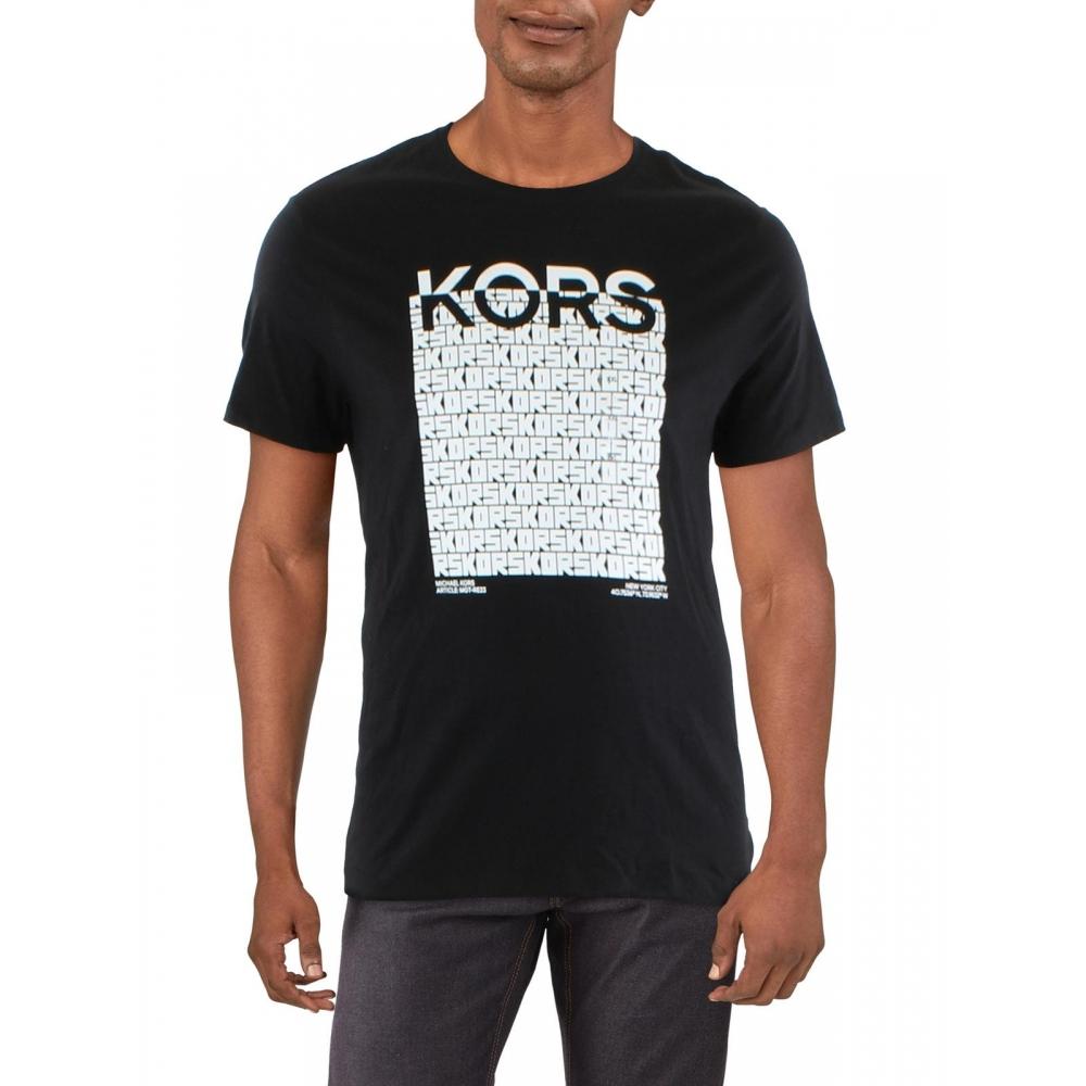 

Мужская футболка с круглым вырезом Michael Kors Block Cube черная