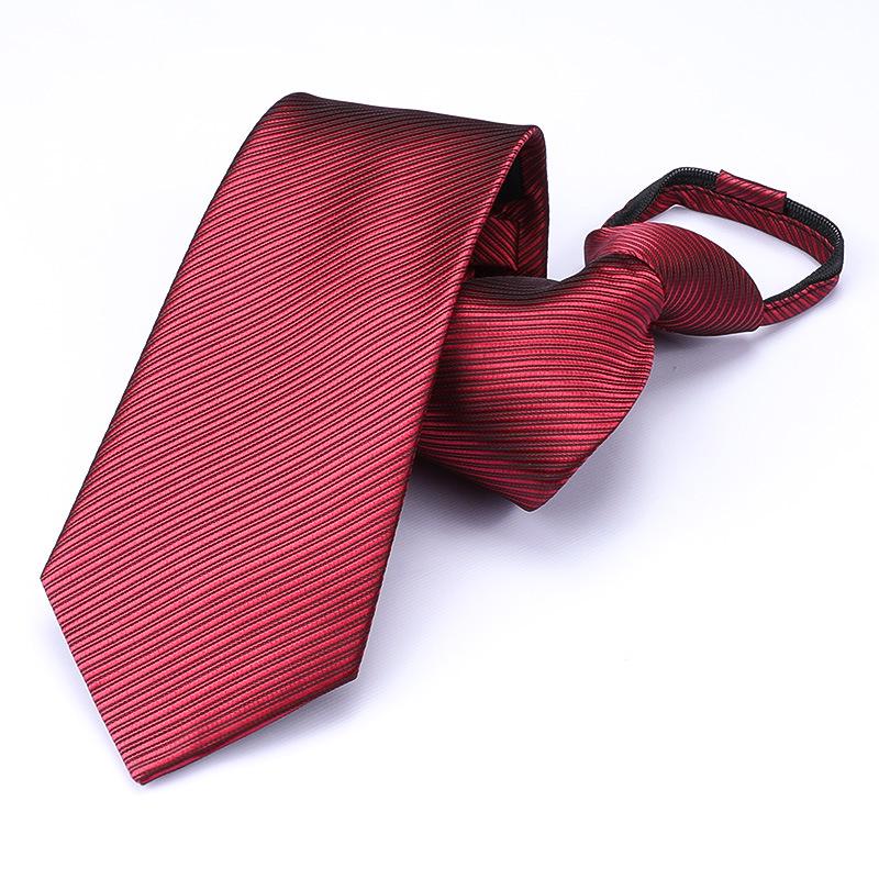 Men's Korean Style Zipper Striped No-Tie Professional Wedding Tie