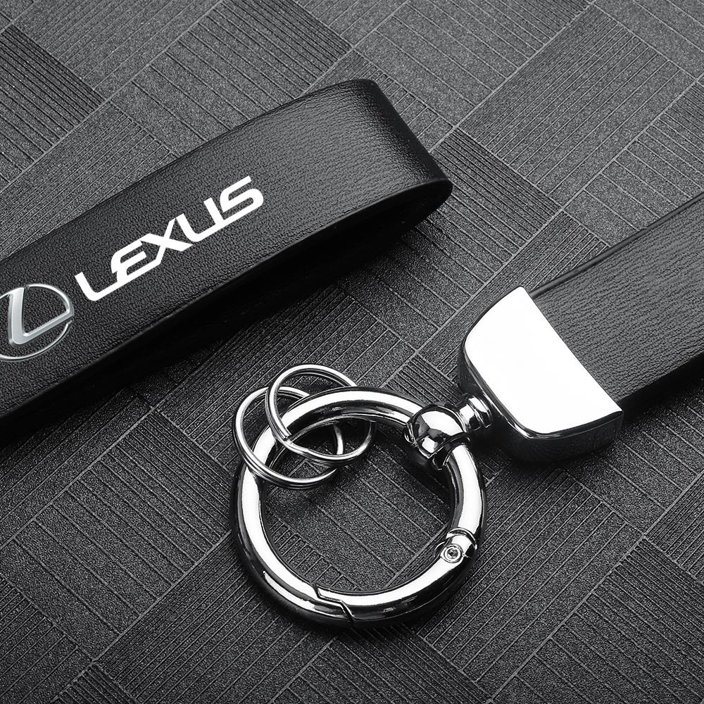 Car Luxury Leather Keychain Key Ring With Lexus Logo Accessories For LS LC IS350 ES300h ES300 IS250 IS220d NX350h RX GS350 LX570