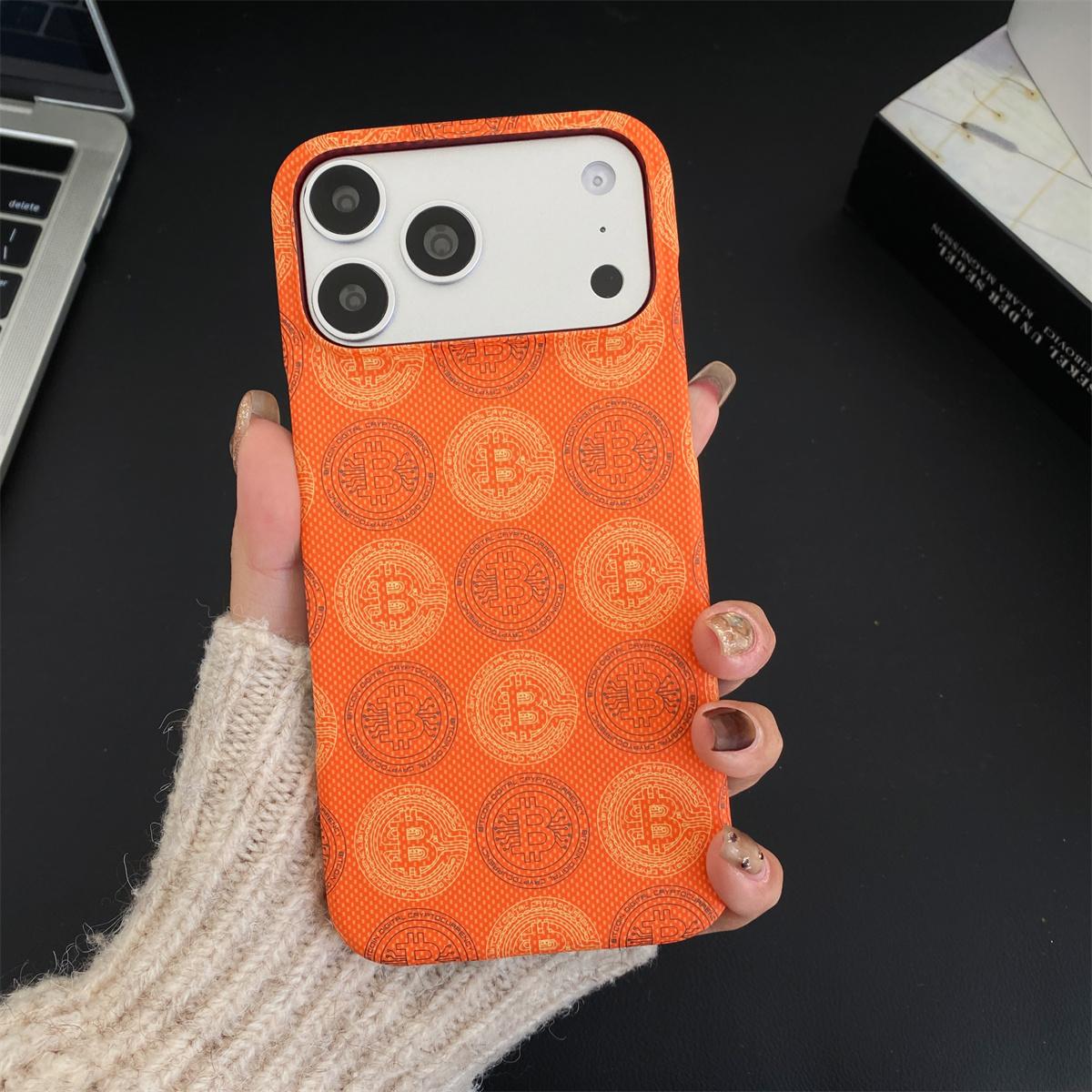 

Retro Leather Kalver Texture Magnetic Wireless Charging Phone Case for IPhone 17 Air 16 15 14 13 Pro Max Protection Hard Cover iPhone 15 оранжевый