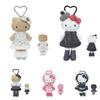 Winter Lady Series Hello Kitty Beret Plush Doll Pendant Anime Dark Skin Log Legs Fuzzy Kitty Doll Stuffed Backpack Charm