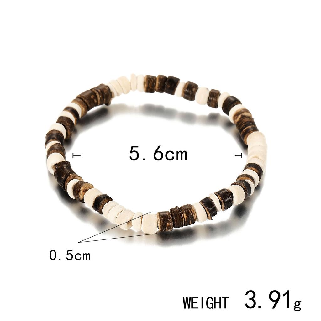 Simple Turquoise Wood Bead Bracelet, Retro Personalized Versatile Beaded Coconut Shell Bracelet Men'S Jewelry