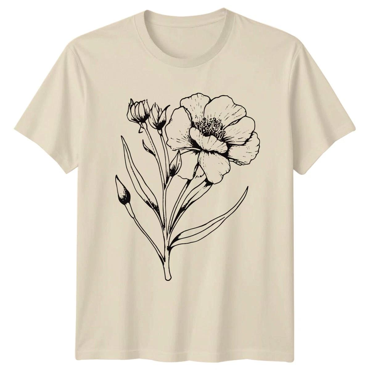 Nature Is My Therapy Womens T-Shirt Botanical Art Floral Illustration XXXXL