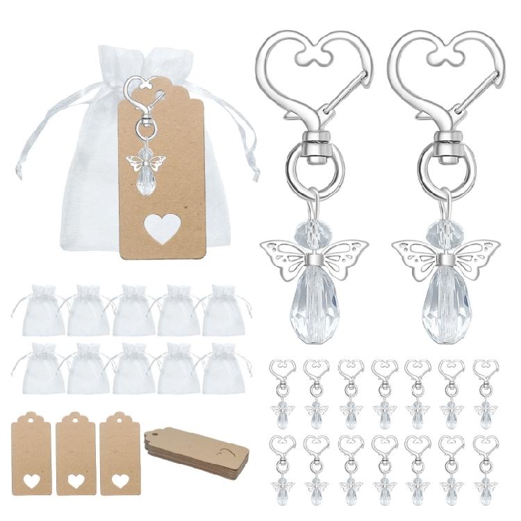 30pcs/set Angel Design Keychain Bag Tags for Guests Favor Baby Shower Wedding