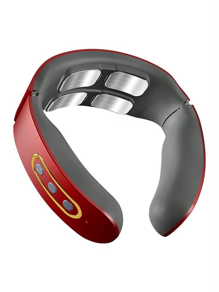 

Четырехголовочный интеллектуальный массажер для шеи снимает боль, расслабляет мышцы шеи и обеспечивает электрическую защиту шеи красный