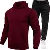 2025 Men's Trendy Hooded Pullover Set: Thick Loose Fit for Autumn/Winter Running