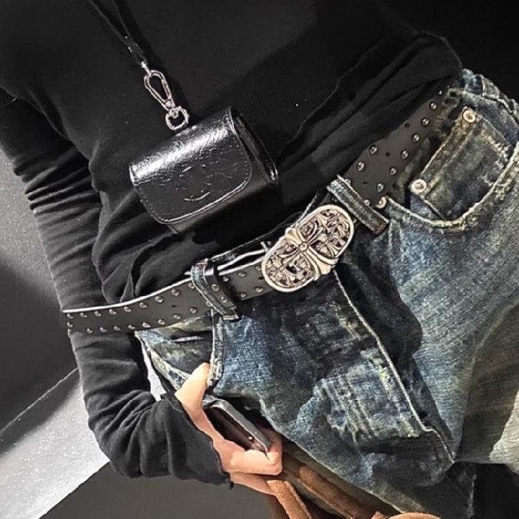 Classical Engraved Waist Strap With Metal Hardware Press Buckles Waistband For Women Men Western Styles Waist Decoration