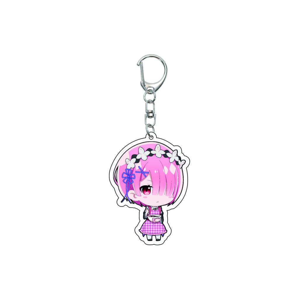 55MM Anime Re:ZERO - Iniziare la Vita in un Altro Mondo Portachiavi Natsuki Subaru Emilia Portachiavi Piastra Modello Acrilica Regali di Natale