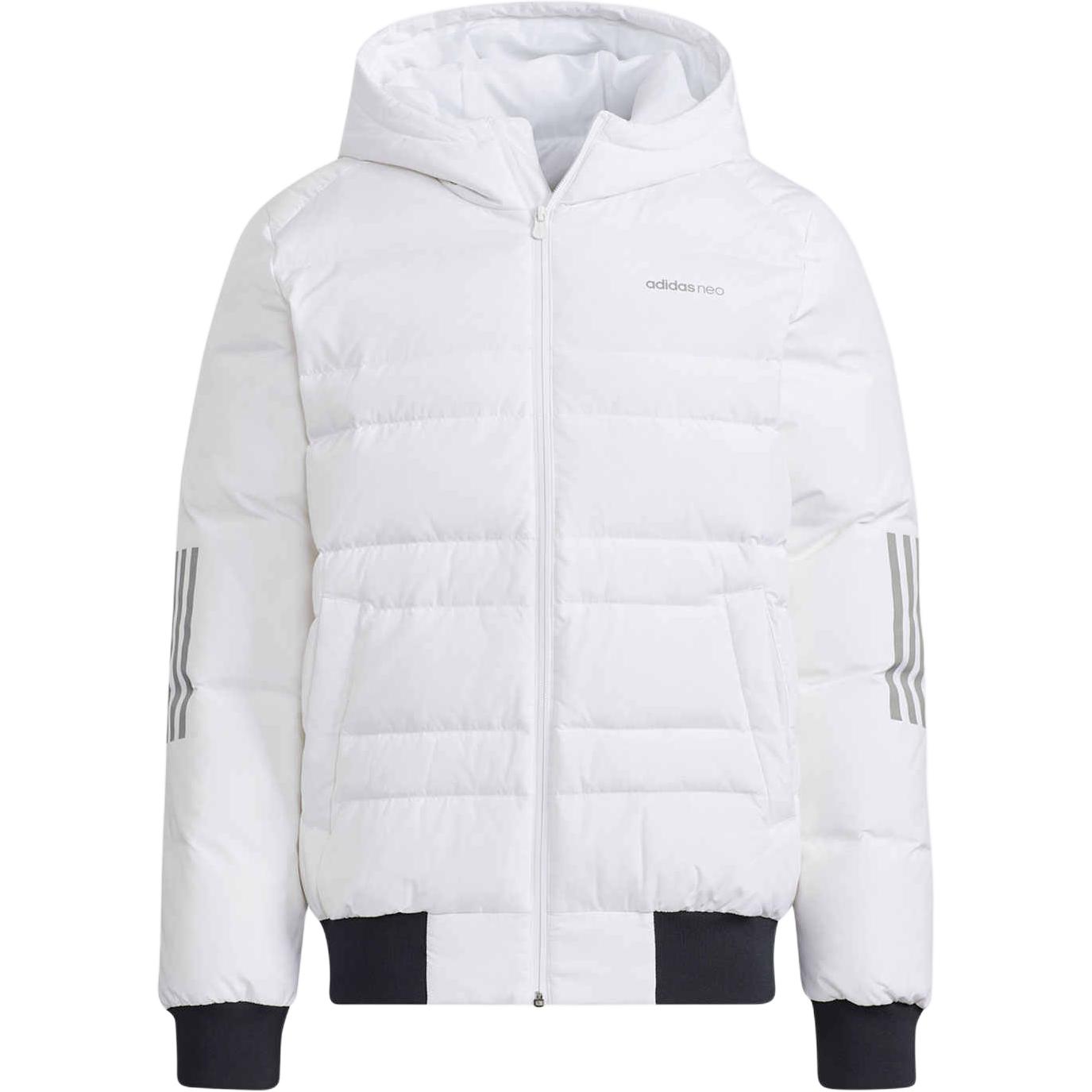 

Adidas Neo Down 3-полосная пуховая куртка с капюшоном Мужская верхняя одежда Белый H45269 XXL