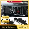 New For Mercedes Benz 1pc ABS AMG Grill Grille Emblem Grille Sticker Emblem Badge Sticker For AMG Mercedes-Benz W463 W464 W461 G