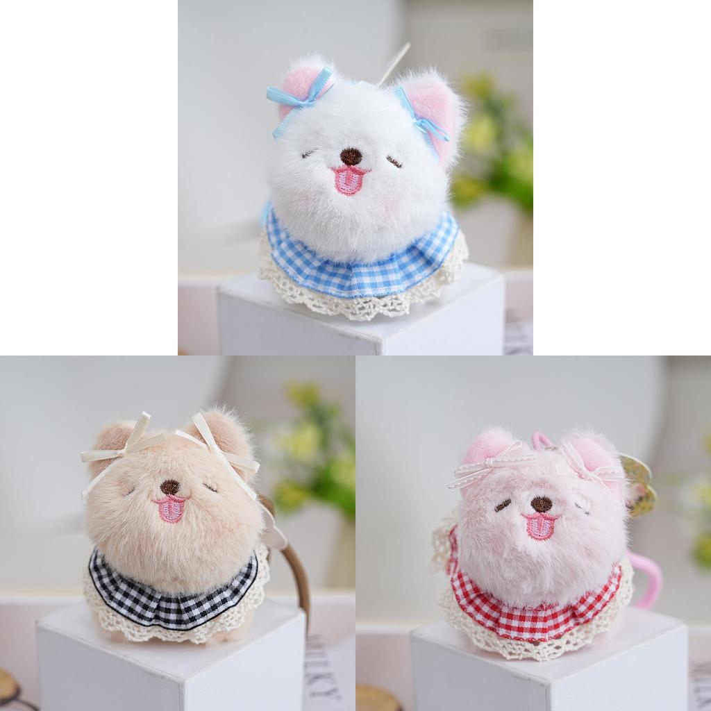 Cute Cat Plush Keychain With Soft Short Pile Fur For Bags And Accessories